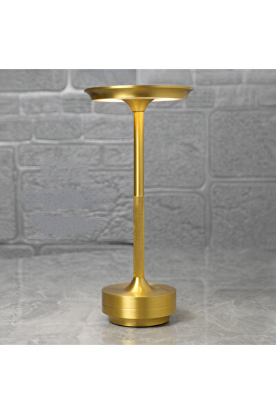 MATECHNO Lüks Şarjlı Dokunmatik Metal LED Restoran Bar Masa Lambası Yemek Mas...