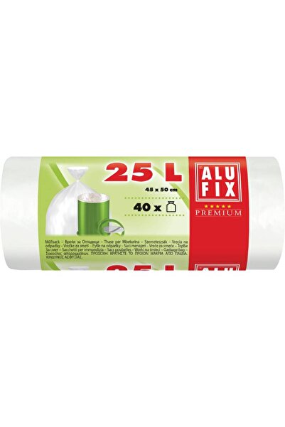 alufix Saci de curățare 25 L 45 x 50 cm HDPE albi 40 buc/rolă