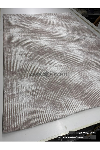 Zümrüt Ev Tekstil Lastiksiz Kaymaz Halı Örtüsü – Yıkanabilir Desenli Halı Kor...