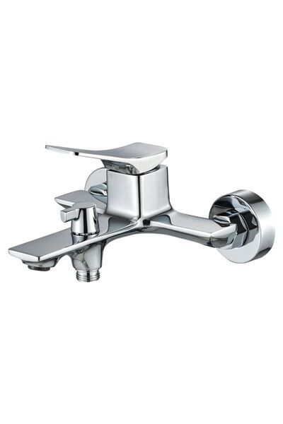 Milano Luxe Arc Bath Shower Mixer Set - Chrome & Brass Finish Shower Set