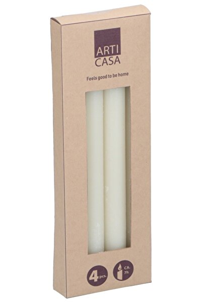 Arti Casa Set of 4 Arti Casa dinner candles, 8.8 x 2.3 x 25.5 cm, Cream