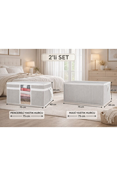 PONÇİK BEBEK Pencereli Yastık & Kıyafet Toparlama Hurcu + Maxi Eşya Düzenleyi...