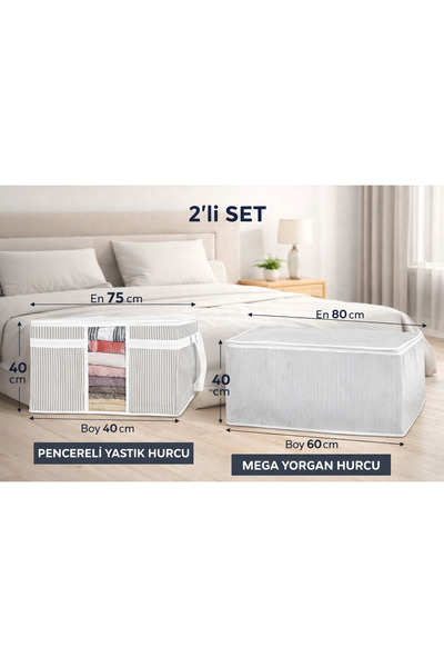 PONÇİK BEBEK مجموعة تنظيف الوسائد والملابس + مجموعة تنظيف تحت السرير بحجم كبير