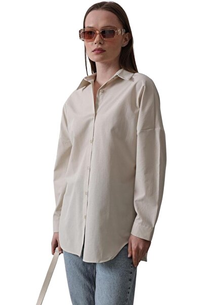 Generic Reyon Women's Cotton-Polyester Blend Button-Down Shirt
