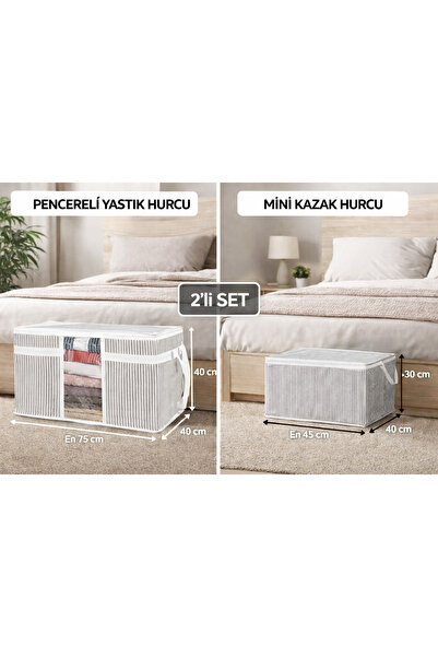 PONÇİK BEBEK Θήκη οργάνωσης μαξιλαριών και ρούχων με παράθυρο + Θήκη για μίνι...