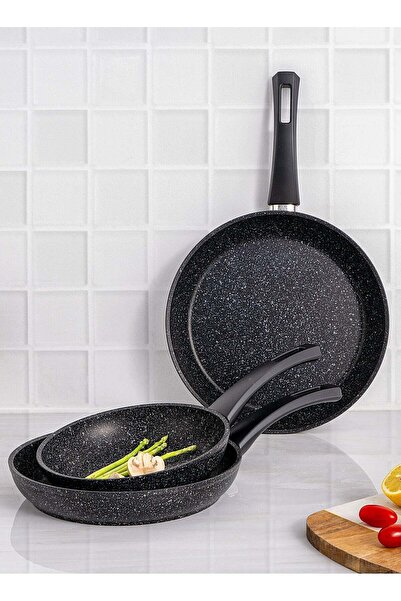 Alberto 3 Piece Granite Fry Pan Set