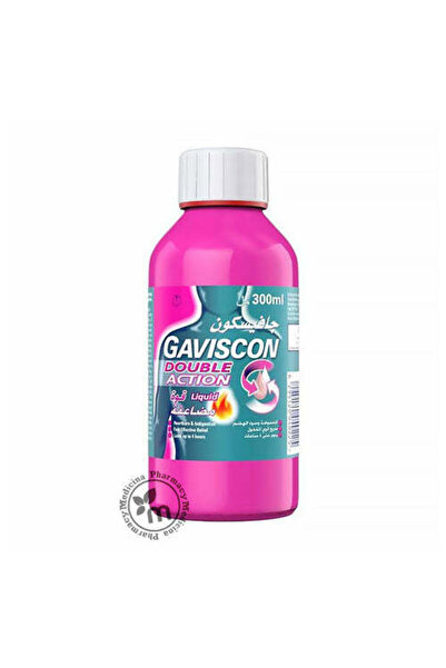 Gaviscon سائل بنكهة النعناع مزدوج المفعول لعلاج حرقة المعدة وعسر الهضم، 300 مل