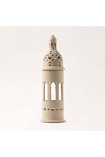 homez Beige Metal Candle Holder