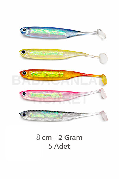 Arkhelais Yassı Kuyruk Silikon Balık Yemi 8 cm 2 g – Levrek, Sudak, Turna İçi...