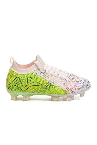 AYK'S White-Neon Green Children's Football Boots Fk-252-153 F