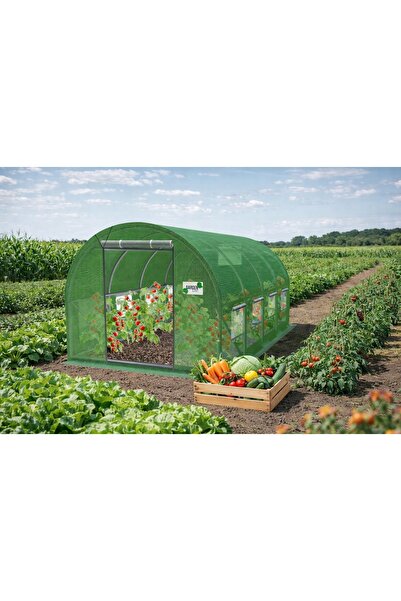 Selgot Seră de grădină 4 x 2,5 x 2m pentru plante și legume, verde