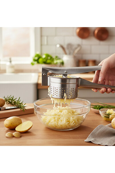 EVİST Stainless Steel Potato Masher with Large Chamber |   Potato Masher Puree