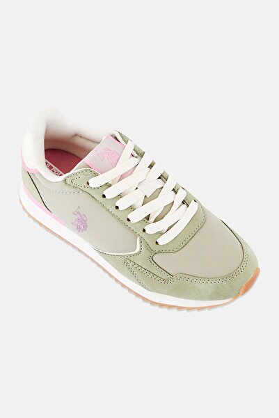 U.S. Polo Assn. Women Brand Logo Lace Up Casual Shoes, Olive