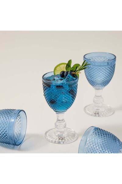 LA MESA 4 Piece Glass Stem Goblets
