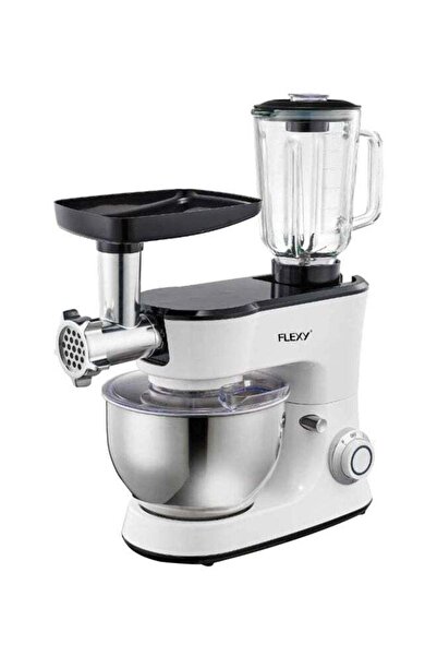 flexy خلاط 3 في 1 سعة 4.8 لتر، قدرة 1000 واط، موديل FMG504، أبيض/فضي