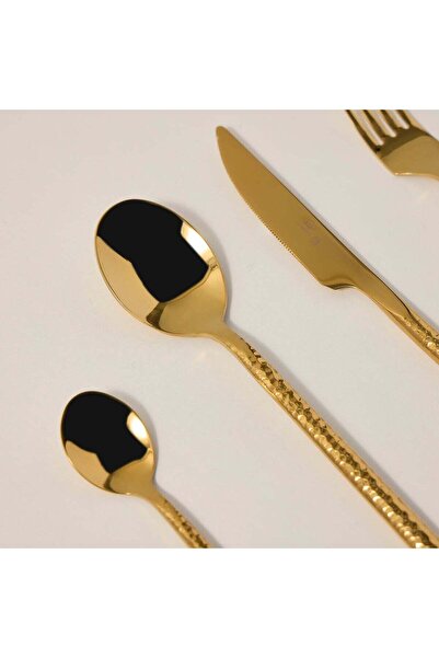 LA MESA مجموعة أدوات مائدة من مانيوشريت، 16 قطعة، لون ذهبي