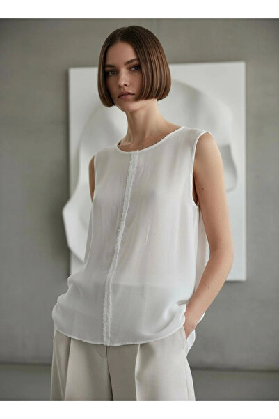 Su Koleksiyon Double Layer Sleeveless Voile Shirted Cloth Blazer