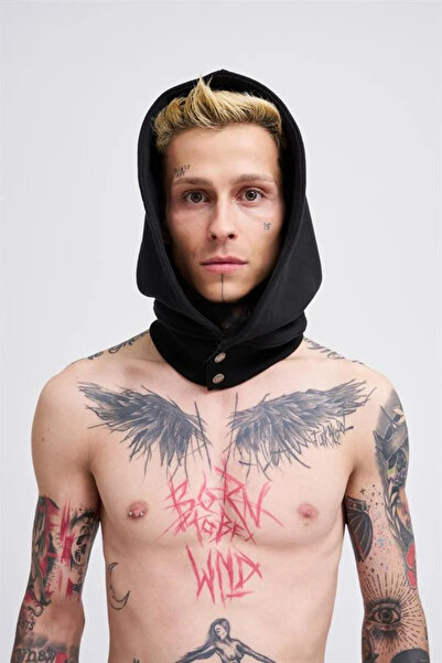 Machinist Hanorac de bază cu glugă pentru bărbați, negru