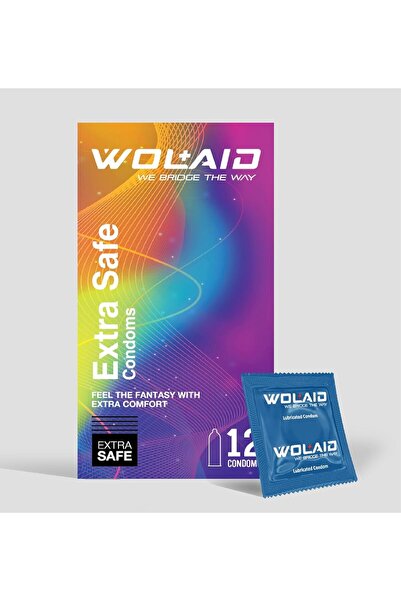 WOLAID Extra Safe Condoms, 12 Condoms
