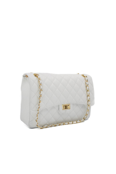 Posete Fagaras Poseta Piele Mini Ruby - Alb Simplu, Geanta Casual din Piele N...