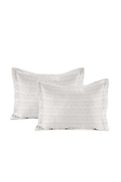 Boutique Blanche قطعتان من أغطية الوسائد القطنية الساتان بنقوش قبلية، 50 × 75...