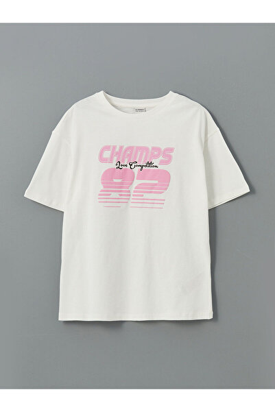 LC Waikiki Seray New Season Crew Neck Printed Girls' T-Shirt