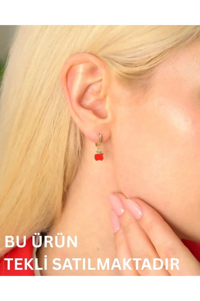 YCL JEWELLERY (TEKLİ) 8 Ayar Altın Zarif Elma Küpe