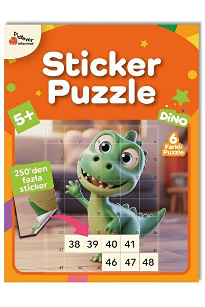 Mucit Panda Playever Sticker Puzzle - Dino, Çıkartmalı Yapboz Etkinlik Kitabı