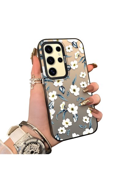ucuc Samsung Galaxy S24 Ultra Compatible Hard Acrylic Back Silicone Edge Lens...