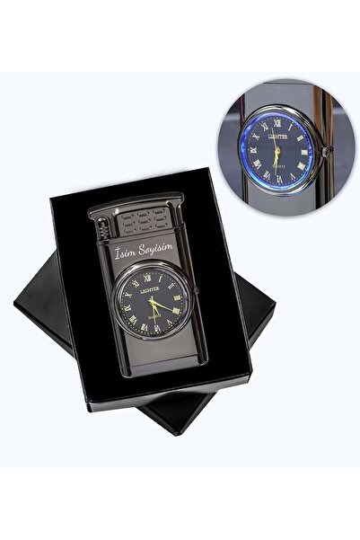 Saatistan Kişiye Özel Işıklı Füme Renk Çakmak, şık ve kullanışlı tasarım