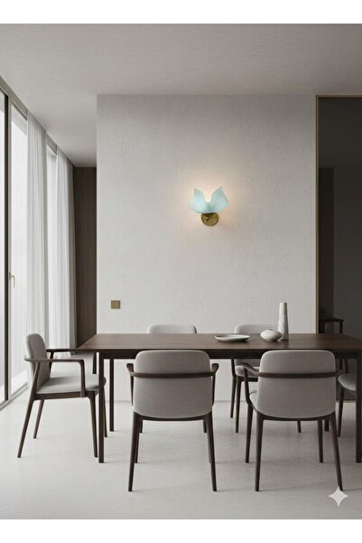 BİAVİZE شمعدان حائط من الزجاج المموج الأبيض والكروم الذهبي