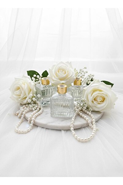 ÖZENTOPTANHEDİYELİK 50 cc cam çizgili kare oda kokusu şişesi (kapak tıpa dahi...