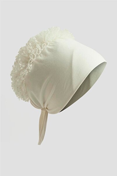 Armine Dantel Topuzlu Bone Ekru Koyu