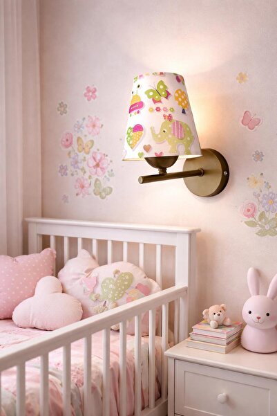 BİAVİZE Baby Girl-Children's Room Gold Chromed Wall Sconce
