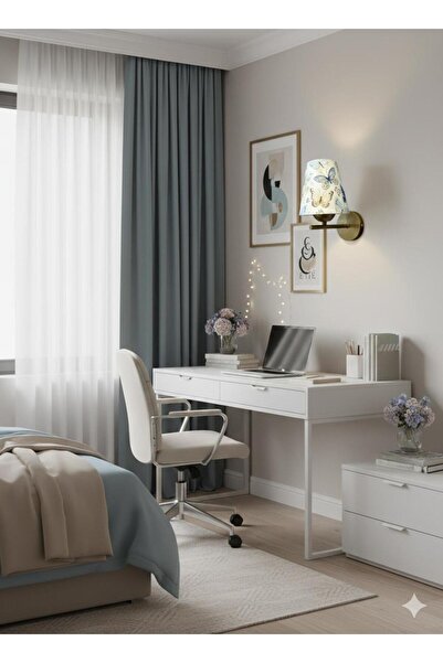 BİAVİZE Butterfly Youth and Children's Room Gold Chromed Wall Sconce