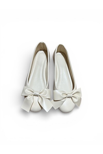 Moda Devrin Women's Skin Beige Bowknot Ballerina Shoes for Home and Outdoor