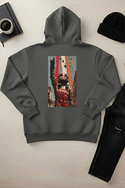 OXVİN Pi̇lot - Unisex Hooded Kangaroo Pocket 3 Thread Puff (with Fleece Insid...