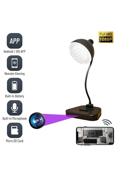 OEM Wi-Fi Spy Camera, 718W/B Hidden in LED Lamp, Full HD, with Live Application