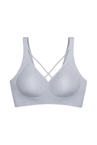 Cottonhill Seamless Bra - Zero Feel |   Gray Laser Cut Seamless Ultra Light W...