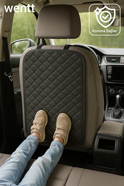 wentt Car Seat Back Protection Cover Premium Quilted Leather Extra Thick