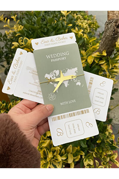 Davetiyemgelsin Pasaport Uçak Bileti Davetiye 200 ADET OFSET BASKI DAHİL