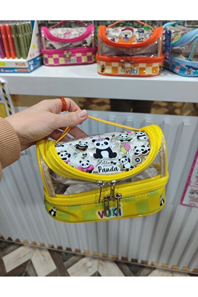 senacacollection Patterned Large Size Transparent Pencil Case with Handle and...