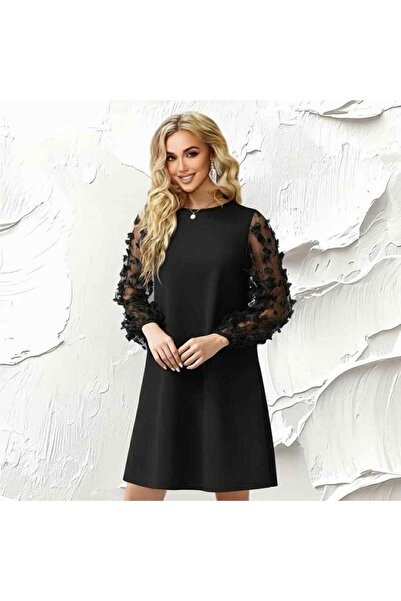 Chanttal FLORAL TULLE SLEEVED DRESS