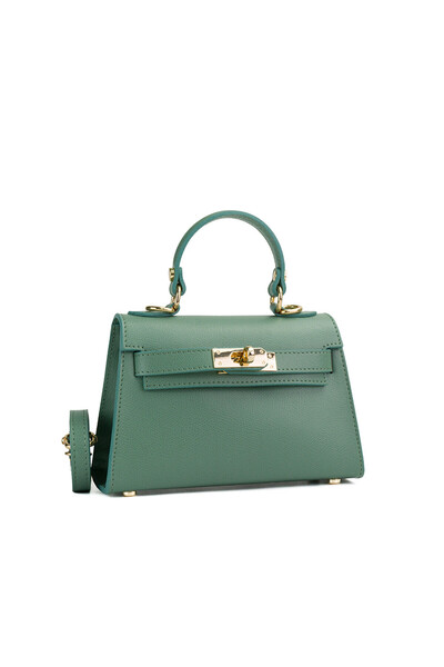 Posete Fagaras Thea Baby Leather Purse - Mint, Casual Bag Made of Genuine Lea...