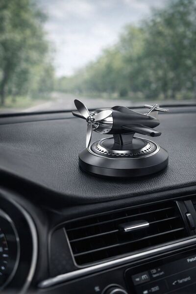 Black Oto Bakım Araç İçi Güneş Enerjili Uçak Model Pervaneli Oto Parfümü – To...