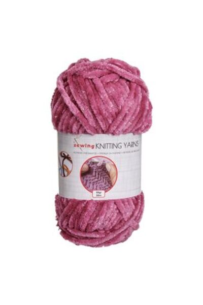 SHOPIENS Νήμα πλεξίματος ματζέντα με ασημένια κλωστή 50 γρ.