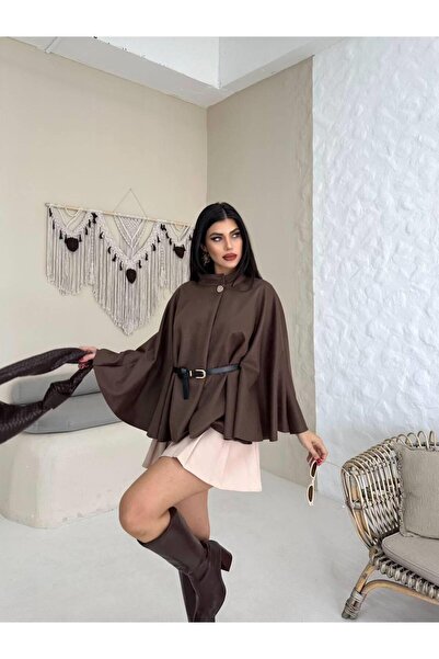 ribana Women's Gold Button Detailed Belted Standard Size Oversize Trend Short...