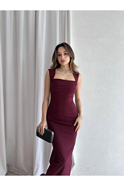 candybia Kadın Maxi Elbise - Bordo