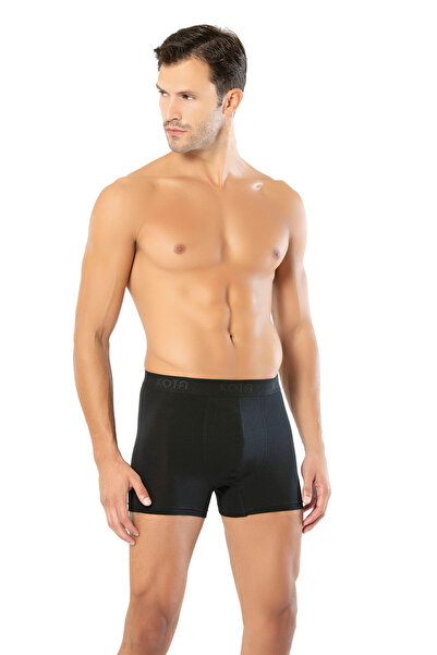 LEYNA BUTİK Men's Modal Fabric 6-Pack Black Boxers – Soft and Breathable