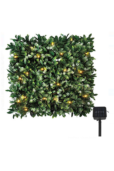 Lumi LUXURY Artificial Plant Panel with Flowers and 22 LED Bulbs Solar Panel ...